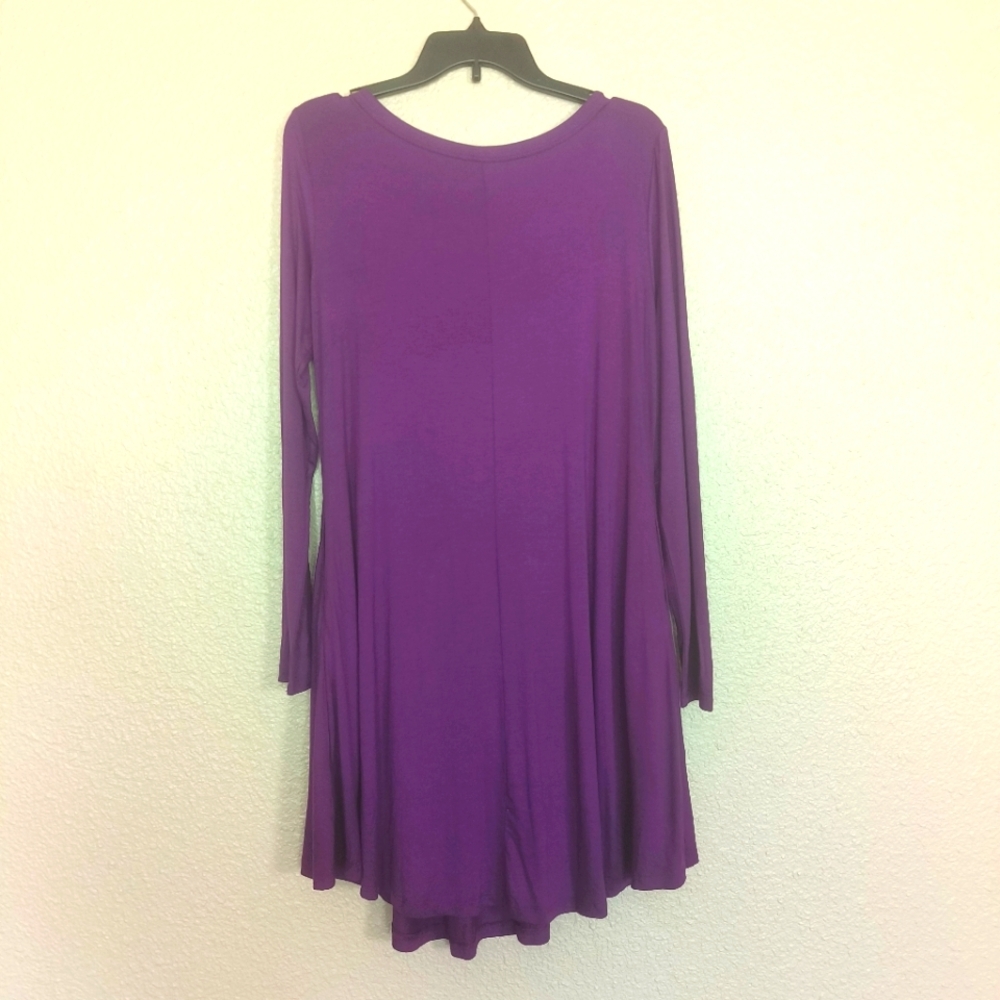 new LILBETTER light purple long sleeve dress size large pockets, casual - Picture 3 of 11